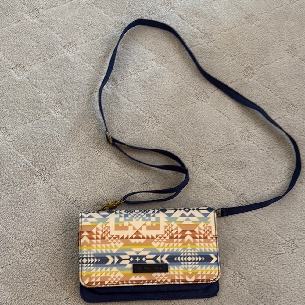 Pendleton Blue and Cream Crossbody Bag
